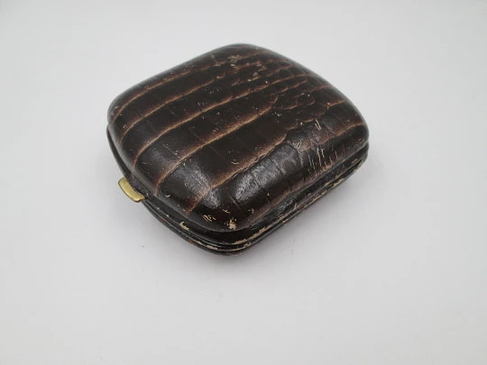 Junghans Bivox alarm desk travel clock. Gold plated. Manual wind. Germany. 1960's