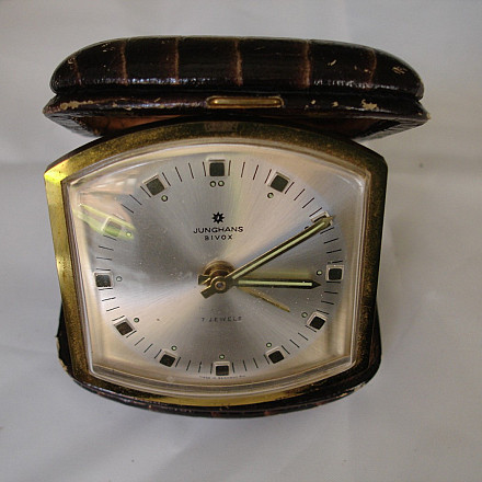 Despertador De Viaje Junghans Bivox Alemania Estuche Cuerda 1960
