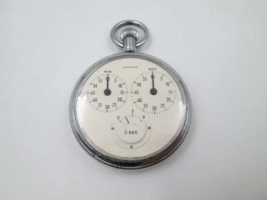 Junghans chronometer. Chromed metal. Germany. Manual winding. 1960's