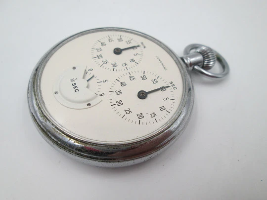 Junghans chronometer. Chromed metal. Germany. Manual winding. 1960's