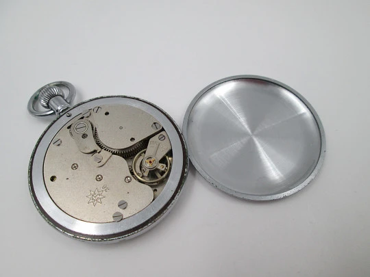 Junghans chronometer. Chromed metal. Germany. Manual winding. 1960's