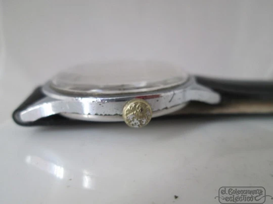 Junghans. chromed metal / steel. 1960's. 17 jewels. Manual wind