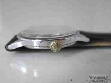 Junghans. Metal cromado / acero. Años 60. 17 gemas. Alemania. Cuerda