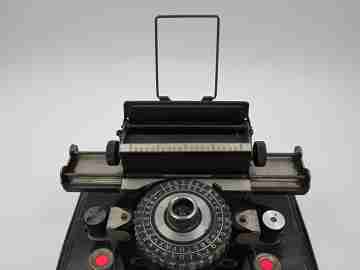 Junior typewriter toy. Black enamel tinplate. Original box. 1920's. Germany