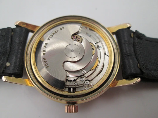 Jupex. 20 microns gold plated and steel. Automatic. Calendar. 1970's. Swiss