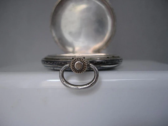 Juvenia. 900 sterling silver. Vermeil. Niello. Swiss. 1920's