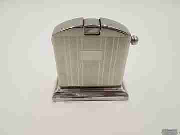 Kaschie petrol table & desk lighter. Nickel-plated metal 