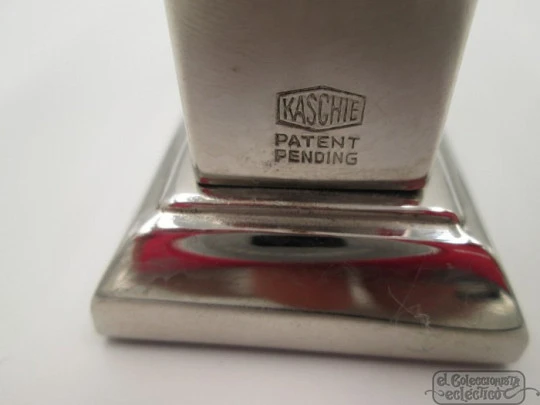 Kaschie petrol table & desk lighter. Nickel-plated metal 