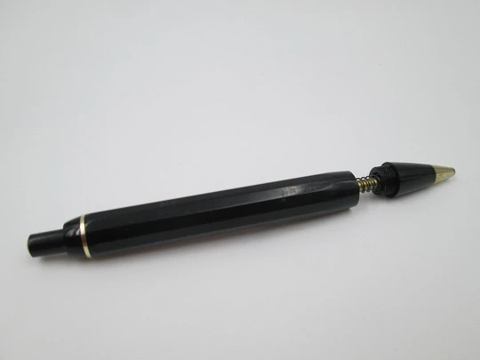 Kaweco Sport set. Fountain pen & ballpoint pen. Black resin. Leather pouch. Germany