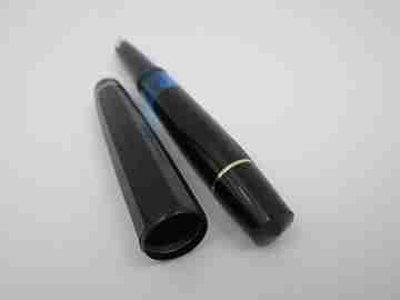 Kaweco Sport set. Fountain pen & ballpoint pen. Black resin. Leather pouch. Germany