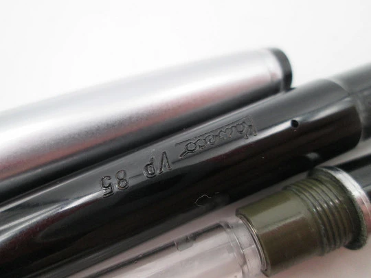 Kaweco VP 85. Satin steel & black plastic. Converter system. Germany. 1960's