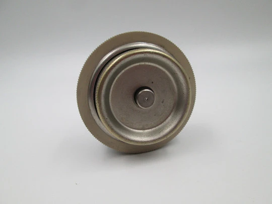 Kienzle car dash-clock. Silver plated metal. Black dial. 8 days wind-up. Germany. 1940's