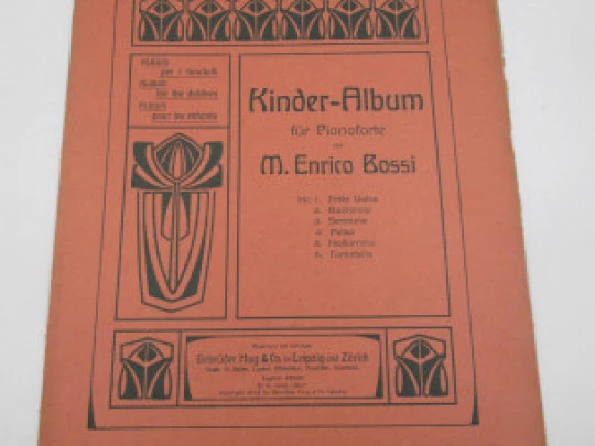 Kinder-Album para pianoforte. Marco Enrico Bossi. Gebrüder Hug & Co. Alemania. 1922