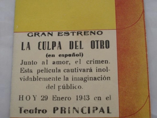 La culpa del otro. Mercedes Vecino. Troquelado. 1942. Doble. Color