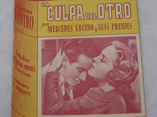 La culpa del otro. Mercedes Vecino. Troquelado. 1942. Doble. Color