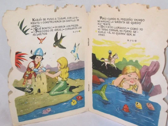 La Sirena y el Vikingo. 1961. Toray. Cuentos troquelados. Dibujos Ayné