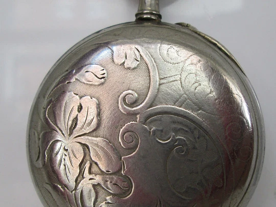 La Solidarité Horlogère Besançon. Metal blanco. Cuerda remontoir