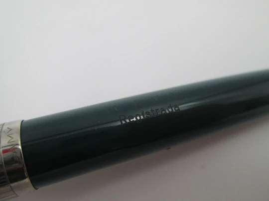 Lamy 75 fountain pen. Chromed metal & green plastic. Aerometric system. Germany. 1970's