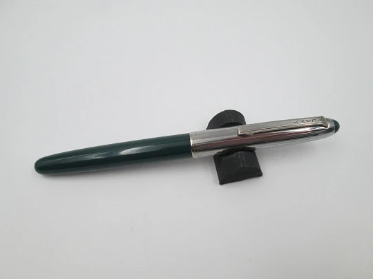Lamy 75 fountain pen. Chromed metal & green plastic. Aerometric system. Germany. 1970's