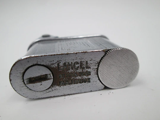 Lancel automatic pocket petrol lighter. Chrome metal. France. 1930's