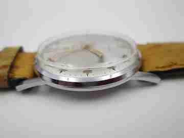 Lanco Pacific. Silver plated & stainless steel. Manual wind. 1970's. Swiss