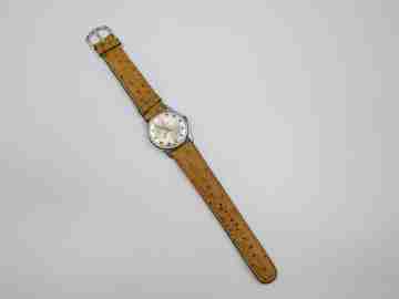 Lanco Pacific. Silver plated & stainless steel. Manual wind. 1970's. Swiss