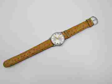Lanco Pacific. Silver plated & stainless steel. Manual wind. 1970's. Swiss