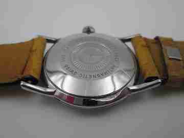 Lanco Pacific. Silver plated & stainless steel. Manual wind. 1970's. Swiss