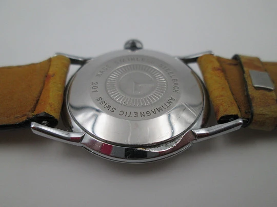 Lanco Pacific. Silver plated & stainless steel. Manual wind. 1970's. Swiss