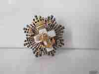 Lapel emblem. Naval merit. Vermeil. Enamel. 1960. Cross