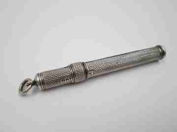 Lapicero extensible Sampson Mordan. Plata de ley. 1900. Reino Unido
