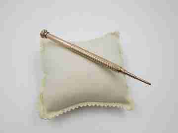 Lapicero mecánico extensible giratorio. Chapado oro. W.S. Hicks