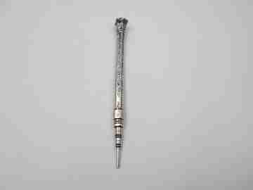 Lapicero mecánico extensible giratorio. Plata. Scott Wing & Co. Inglaterra