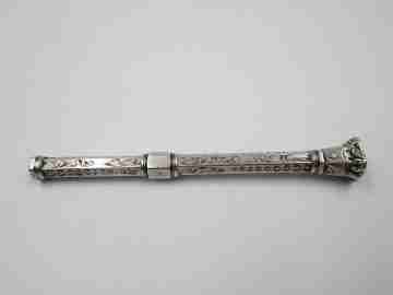 Lapicero mecánico extensible giratorio. Plata. Scott Wing & Co. Inglaterra