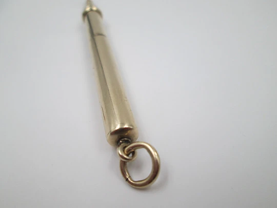 Lapicero mecánico extensible Sampson Mordan. Oro 9k. Reino Unido