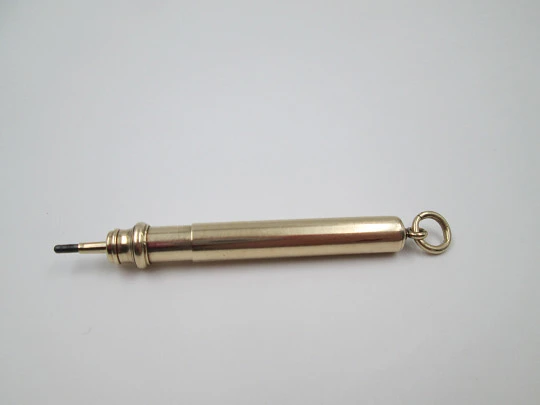 Lapicero mecánico extensible Sampson Mordan. Oro 9k. Reino Unido