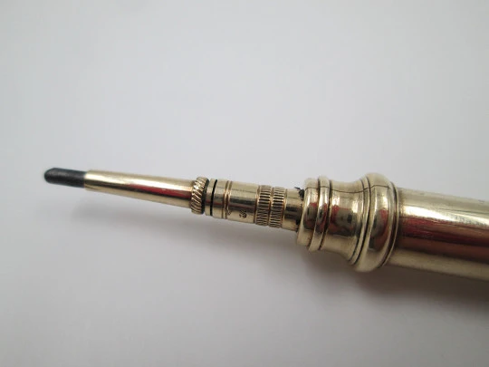Lapicero mecánico extensible Sampson Mordan. Oro 9k. Reino Unido