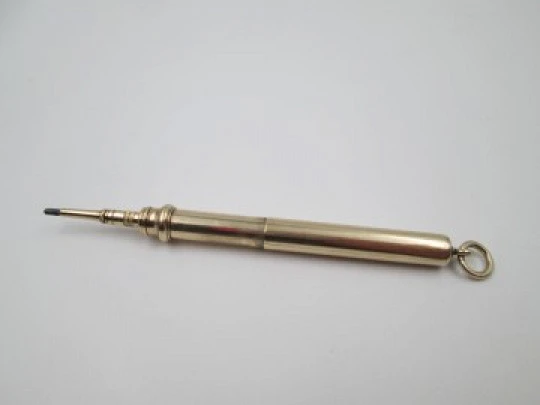 Lapicero mecánico extensible Sampson Mordan. Oro 9k. Reino Unido