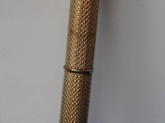 Lapicero mecánico retráctil. Chapado oro. Perry & Co. 1910. Rotatorio