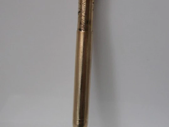 Lapicero mecánico retráctil. Chapado oro. Sampson Mordan. 1900. Argolla