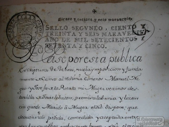 Legajo manuscrito Censo Redimir Año 1775. Firmas. Villa Torrelobatón