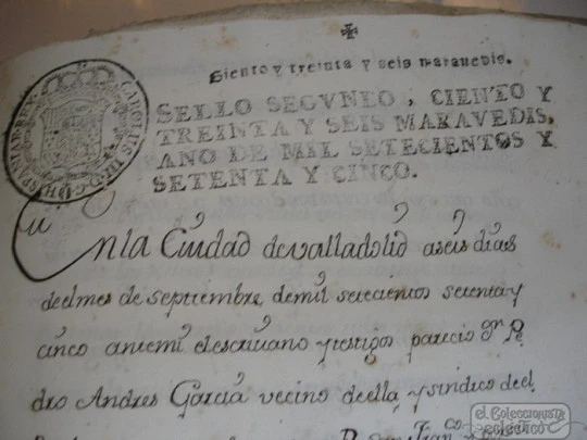 Legajo manuscrito Censo Redimir Año 1775. Firmas. Villa Torrelobatón