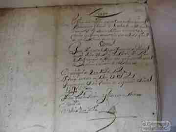 Legajo manuscrito Obrapía Huérfanas Año 1711. Sellos maravedíes