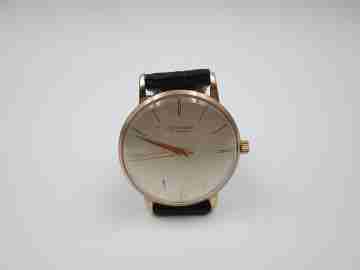 Leonidas. Gold plated & stainless steel. 1970's. Automatic. Strap. Swiss