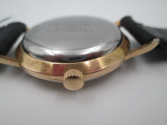 Leonidas. Gold plated & stainless steel. 1970's. Automatic. Strap. Swiss