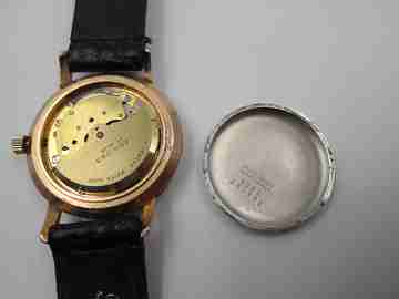 Leonidas. Gold plated & stainless steel. 1970's. Automatic. Strap. Swiss