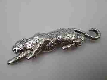 Leopard women's brooch. 925 sterling silver. Hammer work. 1970's. Europe