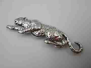 Leopard women's brooch. 925 sterling silver. Hammer work. 1970's. Europe