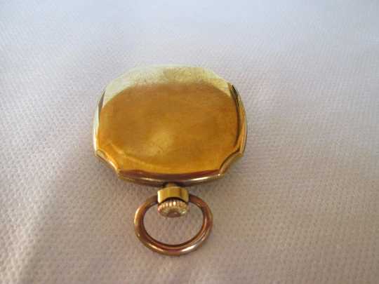 Lepine. Caja octogonal. Chapado oro. SuIza. Esfera porcelana blanca. 1920