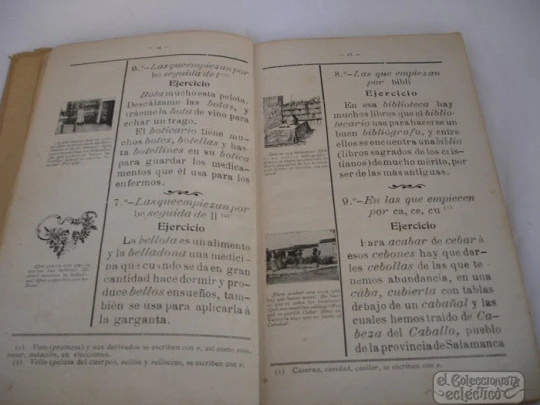 Libro de escuela. Ortografía. 1916. Grabados negro. Ya sé escribir